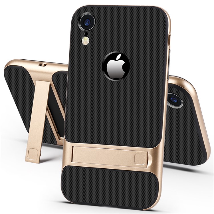 

ELEGANCE Сетка Шаблон TPU + ПК Сотовый Телефон Для IPhone Iphone XR 6,1 Дюйма - Золото, iPhone XR