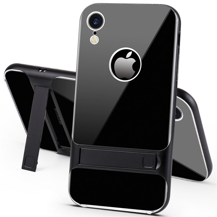 

Пластиковый Гибридный Телефон ELEGANCE TPU С Подставкой Для Iphone XR 6.1 Inch - Черный, iPhone XR
