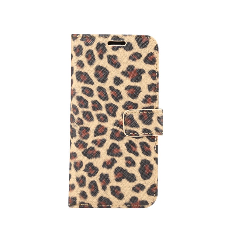 Leopard Pattern Wallet Stand Leather Phone Case for iPhone XS 5.8 inch - Brown-2