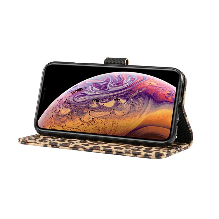 Leopard Pattern Wallet Stand Leather Phone Case for iPhone XS 5.8 inch - Brown-6