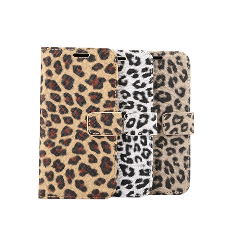 Leopard Pattern Wallet Stand Leather Phone Case for iPhone XS 5.8 inch - Brown-8