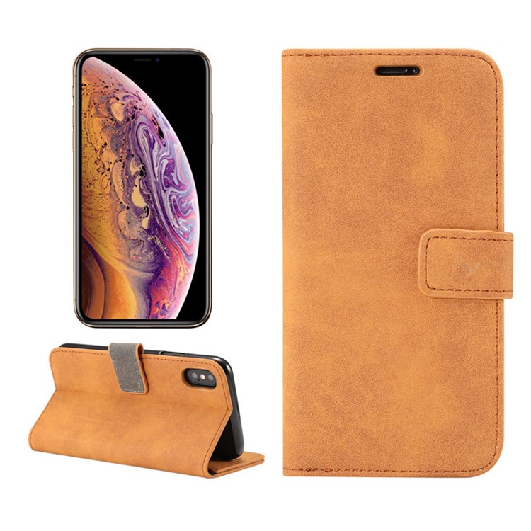 

Ретро-кожаный Кошелек С Флип-защитной Крышкой С Подставкой Для Iphone XS 5.8 Inch - Коричневый, iPhone XS 5.8 inch