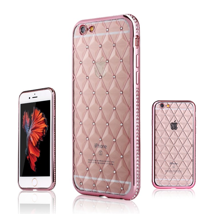 

SHENGO Rhombus Rhinestone ТПУ Телефон Случае Для Iphone 6s Плюс / 6 Плюс - Розовый