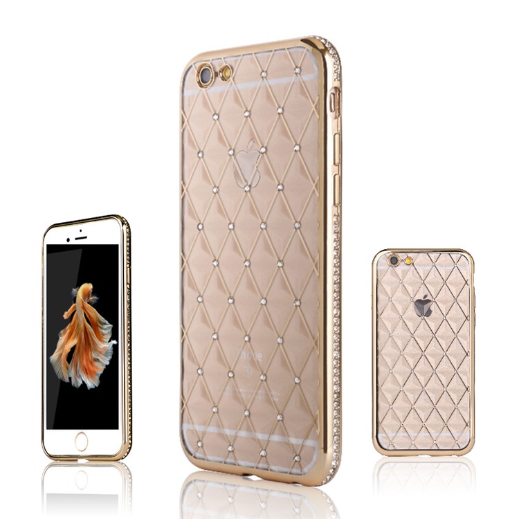 

SHENGO Rhombus Rhinestone Корпус TPU Для Iphone 6s Plus / 6 Plus - Золото