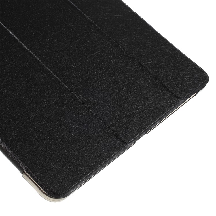 For iPad Pro 12.9-inch (2018) Silk Texture Tri-fold Stand PU Leather Protection Case - Black-3