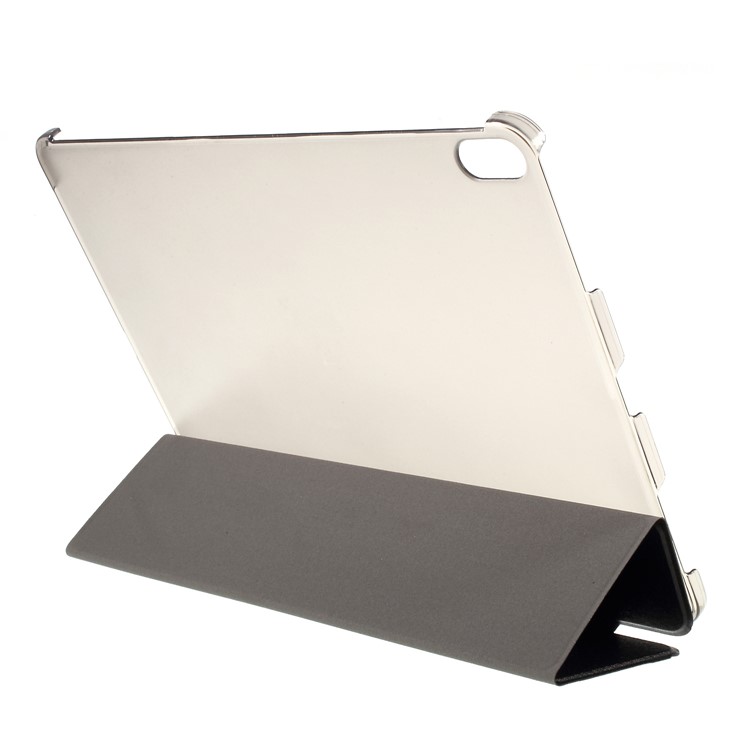 For iPad Pro 12.9-inch (2018) Silk Texture Tri-fold Stand PU Leather Protection Case - Black-5