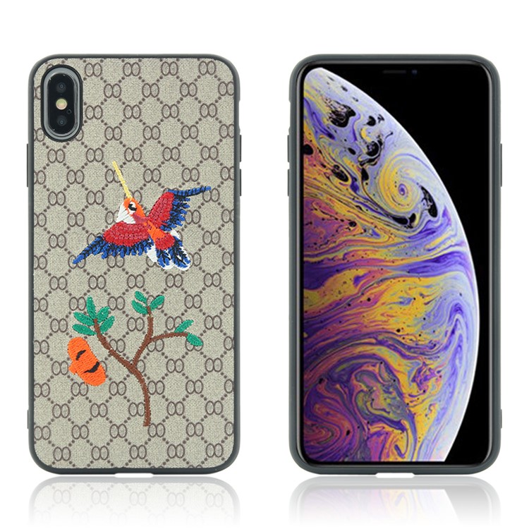 

Embroidery PC + TPU Mobile Phone Case for iPhone XS Max 6.5 inch - Red Bird, iPhone XS Max