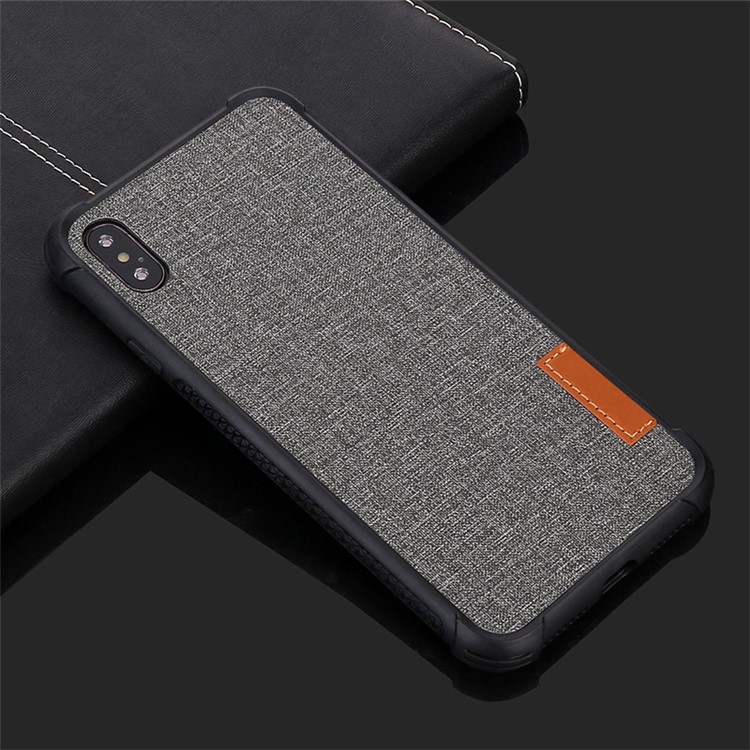 

Ткань Текстура Анти-падение ТПУ Мобильный Телефон Чехол Для Iphone XS Макс 6.5 Дюймов - Светло-серый, iPhone XS Max