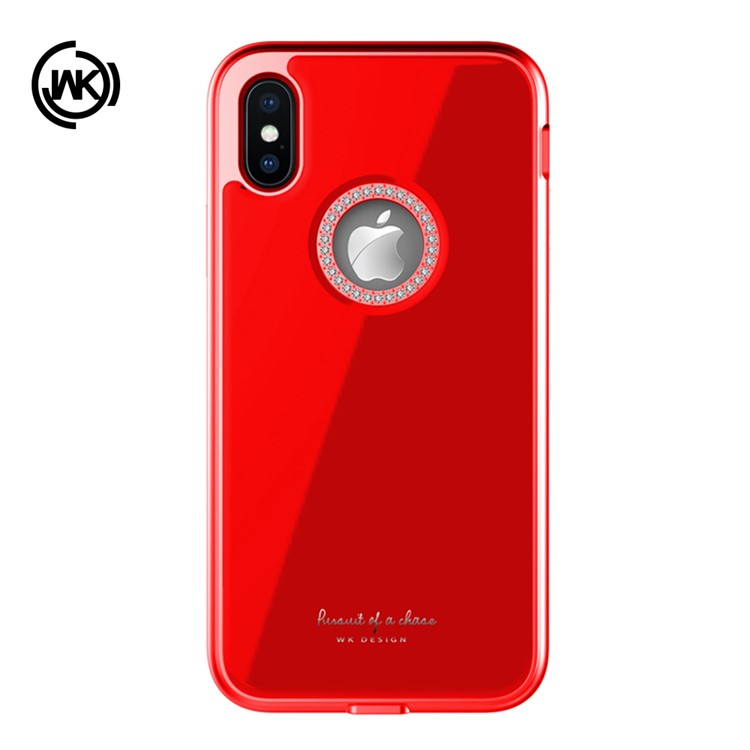 

WK Ginstone Серии Bling Rhinestone Decor Закаленное Стекло + TPU + Корпус ПК Для Iphone XS Max 6.5 Inch - Красный, iPhone XS Max 6.5 inch