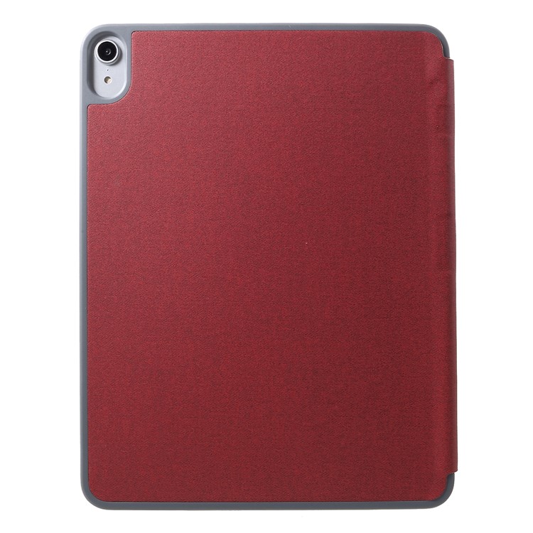 MUTURAL Smart Stand Jeans Tessuto Texture PU Copertura In Pelle Con Slot Per Penna Per Ipad Pro Da 11 Pollici (2018) - Rosso-2