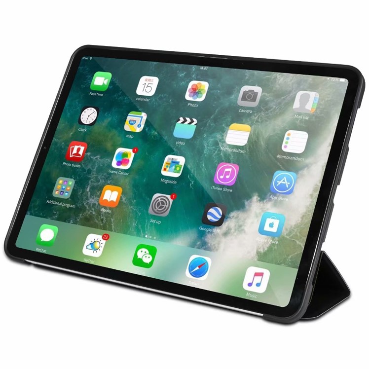 ENKAY Tri-fold Stand Leather Smart Tablet Case for iPad Pro 11-inch (2018) - Black-3