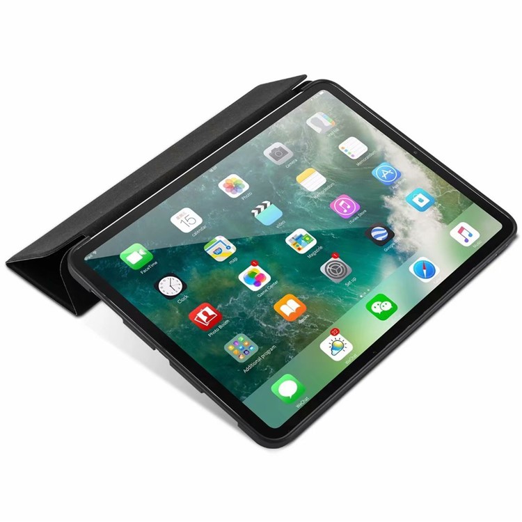 ENKAY Tri-fold Stand Leather Smart Tablet Case for iPad Pro 11-inch (2018) - Black-4