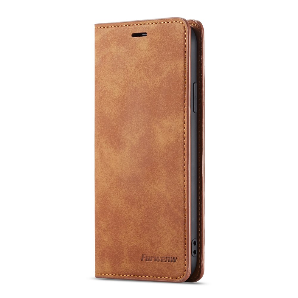 FORWENW Leather Wallet Case for iPhone XS Max 6.5 inch - Brown-2