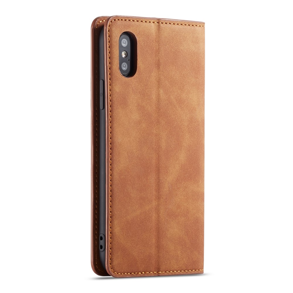 FORWENW Leather Wallet Case for iPhone XS Max 6.5 inch - Brown-3