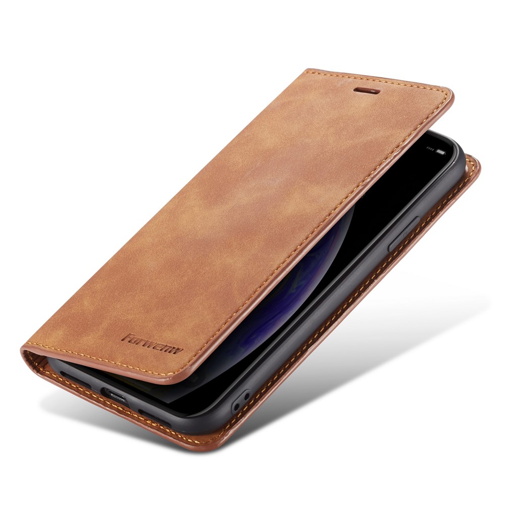 FORWENW Leather Wallet Case for iPhone XS Max 6.5 inch - Brown-6