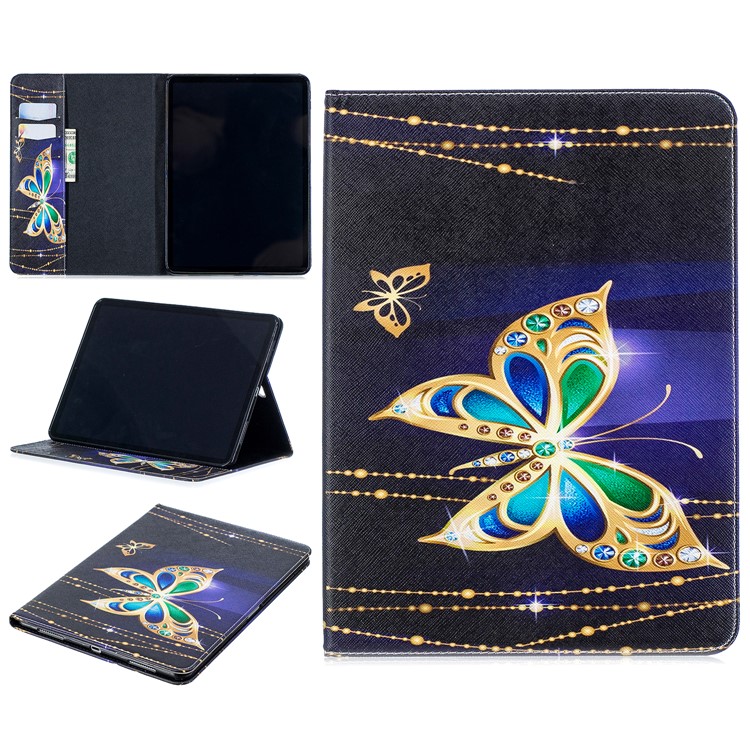 

Pattern Printing Leather Wallet Cell Phone Cover for iPad Pro 11-inch (2018) - Diamond Butterflies, iPad Pro 11-inch (2018)