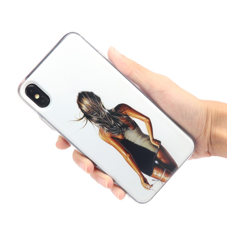 Quicksand Dynamic Bikini Pattern TPU Back Case for iPhone XS Max 6.5 inch - Style A-6