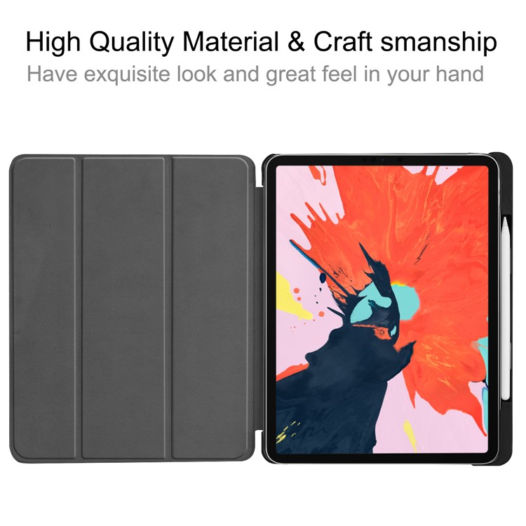 Pattern Printing Tri-fold Stand Leather Smart Tablet Casing for iPad Pro 12.9-inch (2018) - Colorized Checks-9