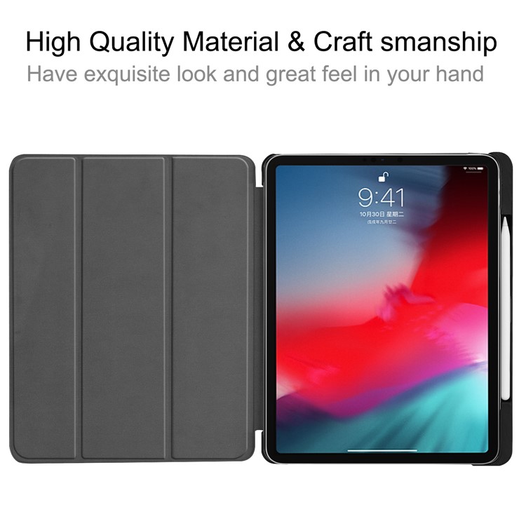 Pattern Printing Leather Smart Case with Tri-fold Stand for iPad Pro 11-inch (2018) - Oil Painting-9