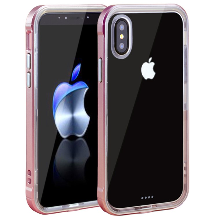

Ясный Задний Случай ПК + TPU Гибридный Для Iphone XS Max 6.5 Inch - Розовое Золото, iPhone XS Max