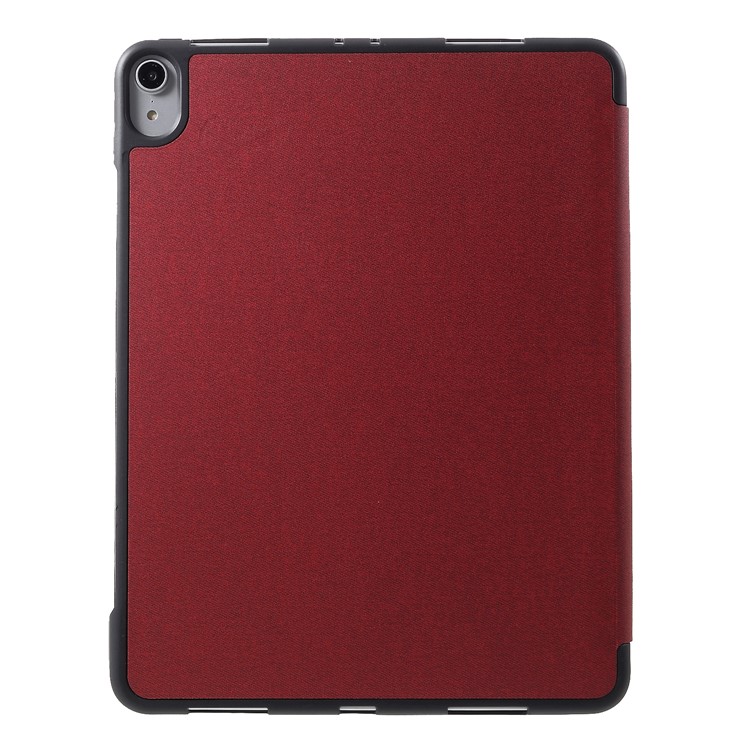 Funda Inteligente Para Tableta De Cuero Con Soporte Tríptico Con Ranura Para Lápiz Stylus Para Ipad Pro De 11 Pulgadas (2018) - Rojo-2