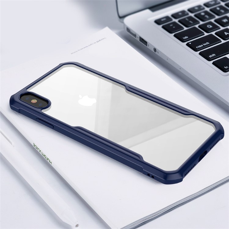 

XUNDD Clear Acrylic + TPU Shockproof Phone Accessory Case for iPhone XS Max 6.5 inch - Blue, iPhone XS Max
