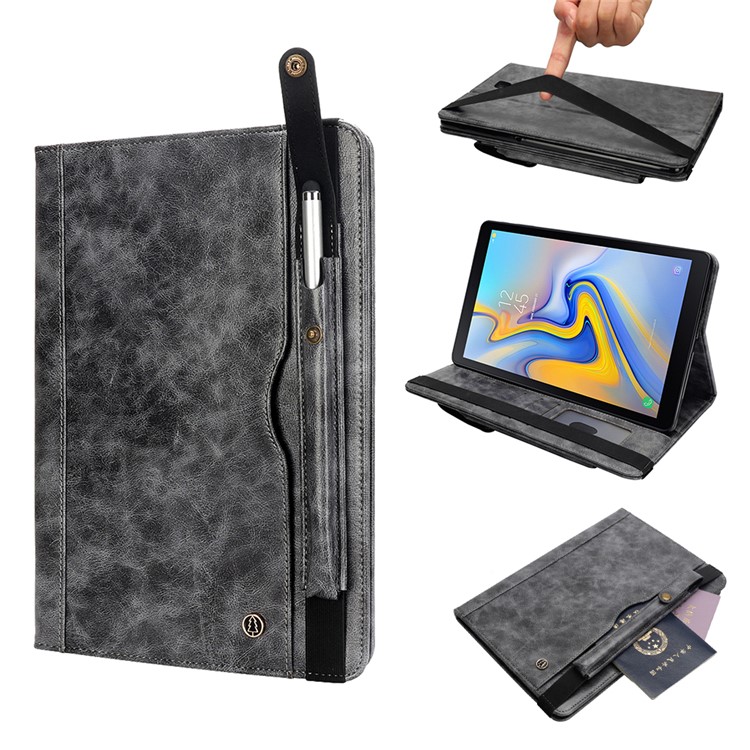 

Для Ipad Pro 11-inch (2018) [многослотовый Кошелек] Ретро Сумасшедшая Кожа PU Кожа Защитная Крышка С [pen Slot] - Серый, iPad Pro 11-inch (2018)