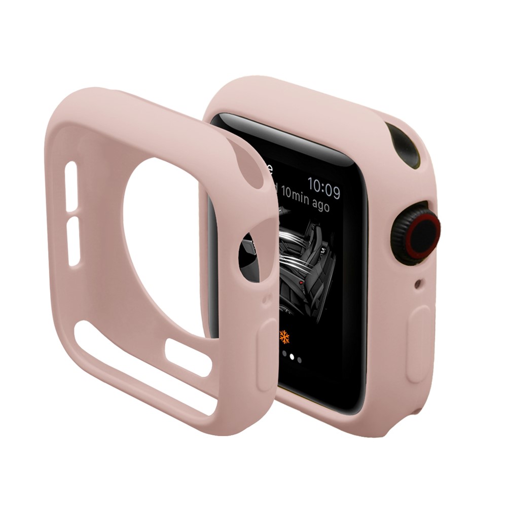 HAT PRINCE for Apple Watch Series 5 4 40mm TPU Protective Cover + 3D Full Size Curved Hot Bending HD Clear PET Film - Pink-4