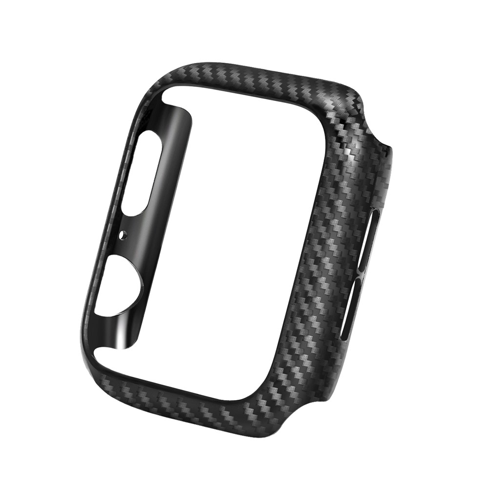 Hat Prince For Apple Watch Series 5 4 40 Mm Fibra De Carbono Textura TPU Funda Protectora + 3D Tamaño Completo Curved Dobling HD Clear Pey Film