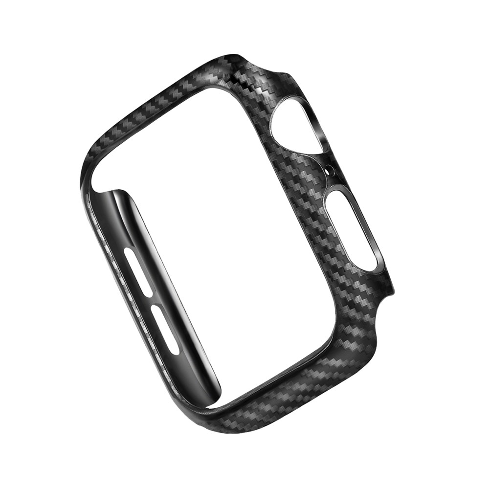 HAT PRINCE for Apple Watch Series 4 44mm Carbon Fiber Texture TPU Protective Case + 3D Full Size Curved Hot Bending HD Clear PET Film-3