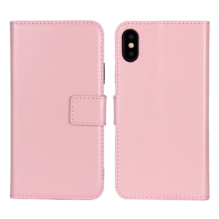 

Crazy Horse Wallet Leather Stand Mobile Phone Accessory Case for iPhone XS 5.8 inch - Pink, iPhone XS 5.8 inch