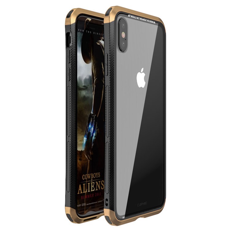 Luphie задняя крышка из двойного дракона и металлическая крышка для пк для iphone xs 5,8 дюйма - золото