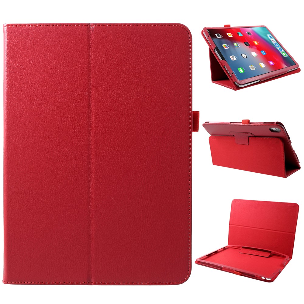 

For iPad Pro 11-inch (2018) PU Leather Case with Stand - Red, iPad Pro 11-inch (2018)