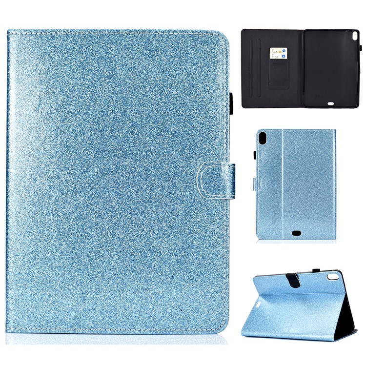 

Flash Powder Card Holder PU Leather Stand Protection Shell for iPad Pro 11-inch (2018) - Blue, iPad Pro 11-inch (2018)