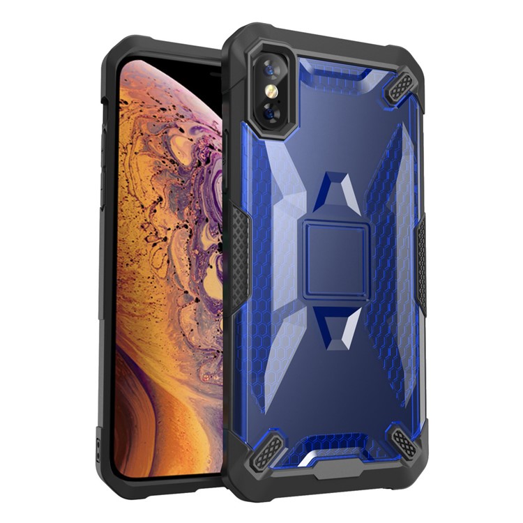 

Shock Resistant PC TPU Hybrid Cell Phone Case for iPhone XS Max 6.5 inch - Black / Blue, iPhone XS Max