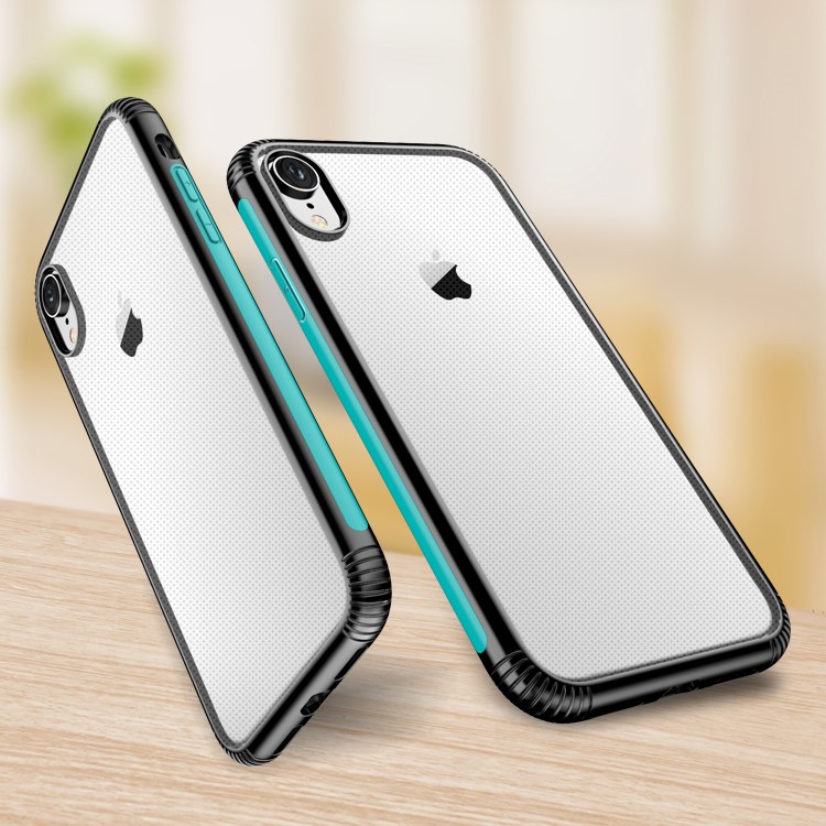 

Color-Bar Clear PC И Гибридный Противоударный Корпус TPU Для Iphone XR 6,1 Дюйма - Синий, iPhone XR 6.1 inch