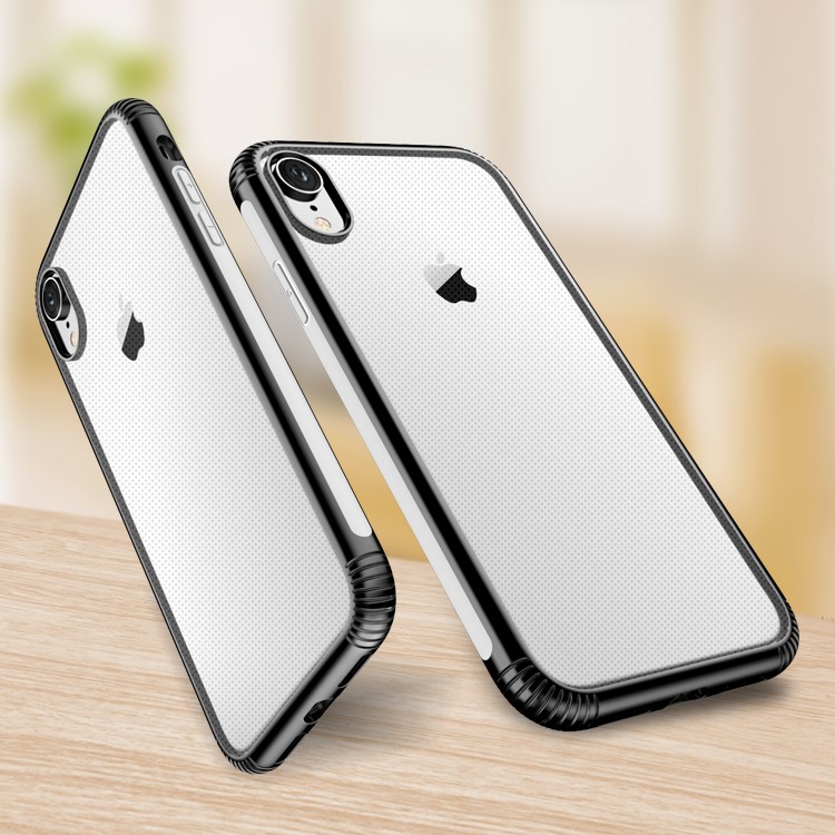 

Color-bar Clear PC and TPU Hybrid Shockproof Cellphone Shell for iPhone XR 6.1 inch - White, iPhone XR 6.1 inch