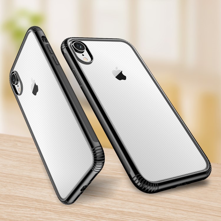 

Color-bar Clear PC and TPU Hybrid Shockproof Case for iPhone XR 6.1 inch - Black, iPhone XR 6.1 inch