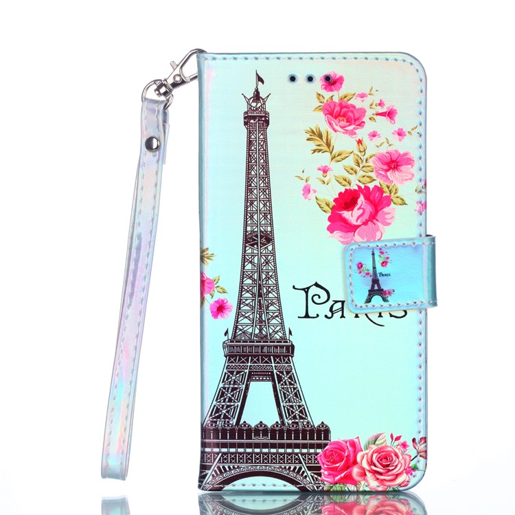 

[Laser Carving] Patterned Leather Flip Case for iPhone XS/X 5.8 inch - Eiffel Tower, iPhone Xs