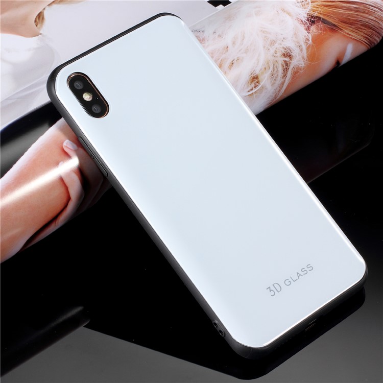 

Для Iphone XS Макс. 6,5 Дюйма [горячая Гибка 3D-стекла С Покрытием] [изогнутый Край] PC + TPU Гибридный Задний Корпус - Белый, iPhone XS Max