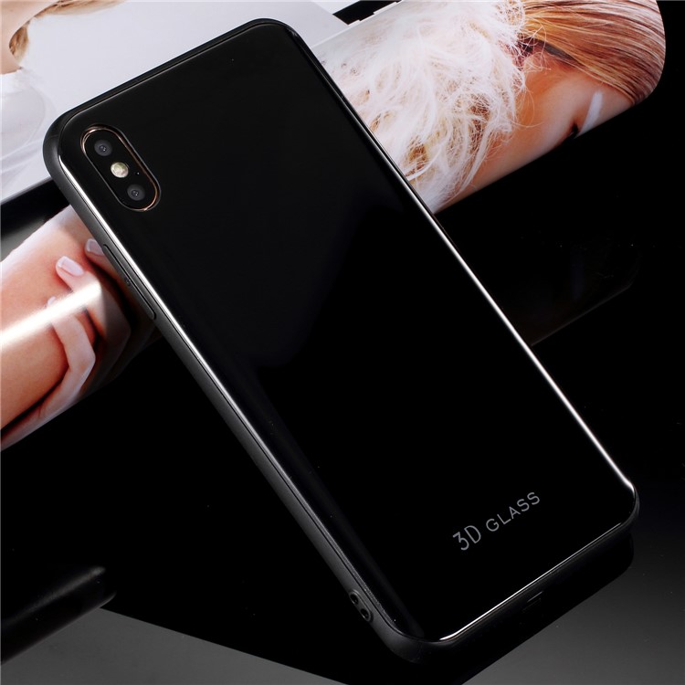 

Для Iphone XS 5,8 Дюйма [горячая Гибка 3D-стекло С Покрытием] PC + TPU Мобильная Крышка [изогнутый Край] - Черный, iPhone Xs