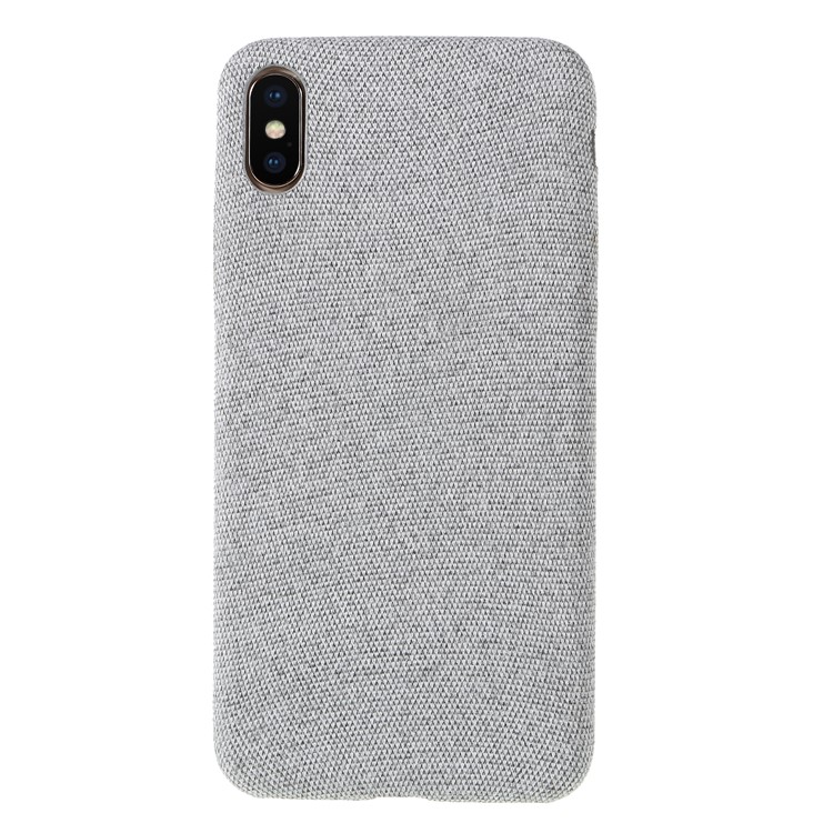 Льняная текстура ткани pu кожаный с покрытием пластиковый корпус для iphone xs макс 6,5 дюйма - светло-серый