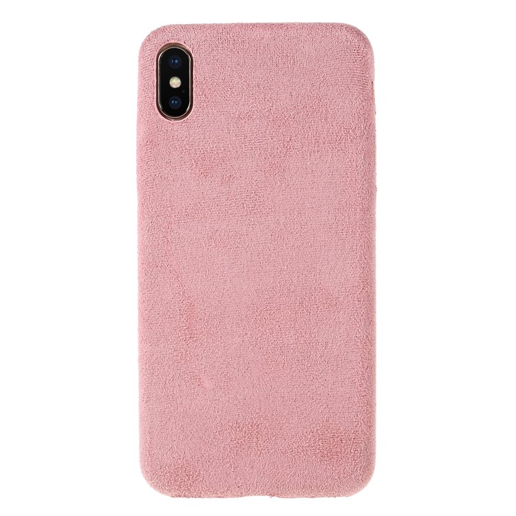 

Anti-scratch Suede Skin Hard Mobile Cover for iPhone XS Max 6.5 inch - Pink, iPhone XS Max
