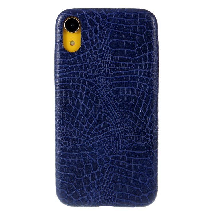 

For iPhone XR 6.1 inch Protection Cover [Crocodile Texture] PU Leather Coated PC Case - Blue, iPhone XR 6.1 inch