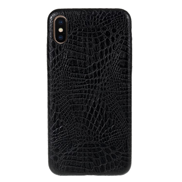 

Для Iphone XS Макс. 6,5 Дюйма [текстура Крокодила] С Покрытием Из Искусственной Кожи - Черный, iPhone XS Max