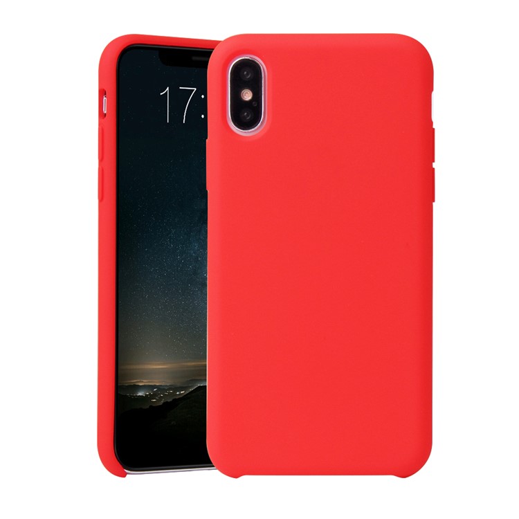 

Liquid Silicone Cell Phone Cover for iPhone XS/X 5.8 inch - Red, iPhone XS 5.8 inch