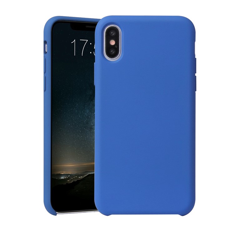 

Жидкий Силиконовый Телефон Аксессуар Чехол Для IPhone XS / X 5,8 Дюйма - Нежно Голубые, iPhone XS 5.8 inch