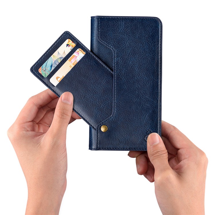

MUSUBO Кожаный Чехол Для Телефона С Подставкой Для Iphone XS 5,8 Дюйма - Синий, iPhone Xs