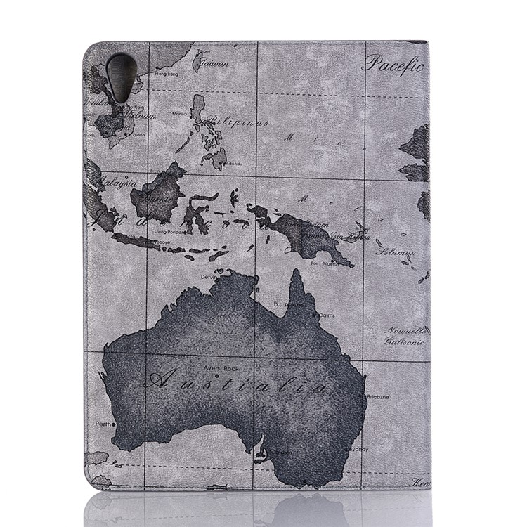 Map Pattern Stand Wallet Leather Smart Protection Case for iPad Pro 11-inch (2018) - Grey-2