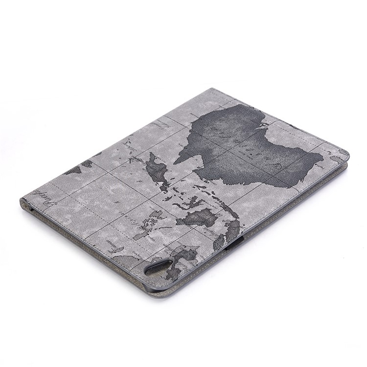 Map Pattern Stand Wallet Leather Smart Protection Case for iPad Pro 11-inch (2018) - Grey-5